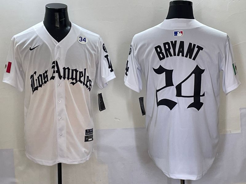 Men Los Angeles Dodgers #24 Bryant White Five generations Joint Name 2025 Nike MLB Jersey style 12->los angeles dodgers->MLB Jersey